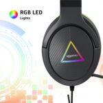 amazon basics 7.1 USB Gaming Wired Over Ear Headphones with Mic | Virtual Surround Sound | 50mm Driver | RGB LEDs (Black - Green) - Image 3