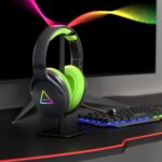 amazon basics 7.1 USB Gaming Wired Over Ear Headphones with Mic | Virtual Surround Sound | 50mm Driver | RGB LEDs (Black - Green) - Image 6