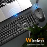 FRONTECH KB-0028P 2.4Ghz Wireless Keyboard and Mouse Combo with 104-Key Ergonomic Keyboard & 1600 DPI Optical Mouse, Single USB Nano Receiver, for PC/Laptop - Image 3