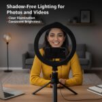 Amazon Basics 10-inch Ring Light with Tripod Stand | 3 Color Modes | 10 Brightness Settings | 360° Rotation | Suitable for Mobile Phones & Camera, YouTube, Photoshoot, Videography and More - Image 4