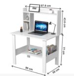 Callas ST-40 Wooden Study Table with Hutch & Bottom Storage – Multi-Purpose Office Desk for Laptop, Computer, Writing & Study – Durable Engineered Wood Workstation for Home & Office (White, ST-40) - Image 3
