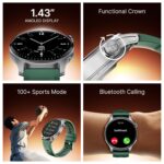 Boat Ultima Prime smartwatch with 1.43” AMOLED Display, AOD, Personalized Fitness Nudges, Functional Crown,100+ Sports Modes, Create Your Own Watchface, smartwatch for Man and Woman (Forest Green) - Image 3