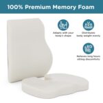 Coccyx Seat Cushion & Back Support Cushion for Office Chair Combo – Memory Foam Chair Pad & Lumbar Support for Tailbone, Sciatica & Back Pain Relief, Office, Car & Home Use (Grey) - Image 5
