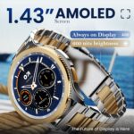 GOBOULT Newly Launched Pyro Smartwatch 1.43''AMOLED Screen, BT Calling 5.3,600Nits Brightness, IP68,150+Watchfaces,120+Sports Modes, AI Voice Assistant, SpO2 Monitoring (Platinum Gold) - Image 5