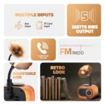 Artis BT12 Classic Retro Wireless BT Speaker with FM/USB/AUX in & Hands Free Calling (5W RMS Output) - Image 3
