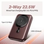 Boat EnergyShroom PB331 (Magsafe) 10000mAh Magnetic Wireless Powerbank, 15W Wireless & 22.5W Wired Charging for (iPhone 16, 15, 14, 13 & 12, Android & Other Qi Enabled Devices) (Wine Red) - Image 4