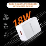 Amazon Basics 18W Quick Charge 3.0 Wall Charger | USB Port | BIS Certified | Fast Mobile Charger for Android, TWS, Headphones & Power Banks, White - Image 4