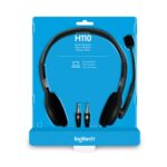 Logitech H110 Stereo Wired On Ear Headphones With Mic With Noise-Cancelling 3.5-Mm Dual Audio Jack For Pc/Mac/Laptop (Black) - Image 3
