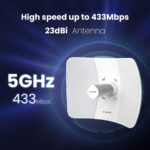 Tenda O8 5GHz Outdoor CPE Access Point 433 Mbps, Point to Point Wireless Bridge 23 dBi Transmission up to 20km, Passive PoE Powered, AP|WISP|IP65 Waterproof Enclosure (White) - Image 3