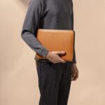 DailyObjects Urbane Tech Folio - Tan, Gadget Organiser Tech Kit Bag For Laptops And Office Accesories, Vegan Faux Leather, Lightweight And Soft, Sensitive Material With Ykk Zipper - Boys - Image 3