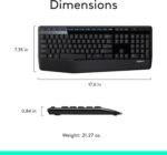 Logitech MK345 Wireless Combo Full-Sized Keyboard with Palm Rest and Comfortable Right-Handed Mouse, 2.4 GHz Wireless USB Receiver, Compatible with PC, Laptop - Black - Image 3