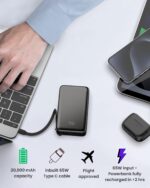 SEVENAIRE 65W 20000mAh Laptop Powerbank, with Built-in 65W Type-C Cable| Supports PPS & Super Fast Charging 2.0, Charges MacBook air 0-100%, Charges Dell, Lenovo,HP, asus,iPhones,Samsung,Pixel (LP65) - Image 4