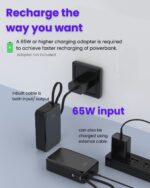 SEVENAIRE 65W 20000mAh Laptop Powerbank, with Built-in 65W Type-C Cable| Supports PPS & Super Fast Charging 2.0, Charges MacBook air 0-100%, Charges Dell, Lenovo,HP, asus,iPhones,Samsung,Pixel (LP65) - Image 5