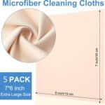 Microfiber Cleaning Polishing Cloth for Mobile Screen Camera Lense Tablets iPad Monitors Desktop Laptop Sunglasses and Other Glass Materials (Multi-Color) 6 x 7 Inches - Pack of 5 - Image 3