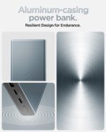Spigen Power Bank 20000mAh Fast Charging, PD3.0 30W Fast Charging, 3Ports(1USB-A,2USB-C), Durable Alloy Material - Navy Blue - Image 4