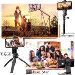360° Degree Mobile Phone Holder with Universal 1/4 Screw Adjustable Clamp Mobile Tripod Mount Adapter Compatible with Smartphones & TripodsnSelfie Stick (Black) - Image 5