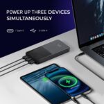 20000mAh High-Capacity Power Bank | 22.5W Fast Power Delivery Charging | Type C Input with Micro USB | Triple Output - 2 x USB A, 1 x USB C (Pack of 1, Black, 20,000 mAh Capacity) - Image 5