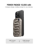 DailyObjects Loop Qi2 Certified 10000 Mah Mag-Safe Compatible Aluminium Wireless Power Bank|Fast Charging| Compatible with Samsung/OnePlus/iPhone 12/13/14/15/16/Pro Max | Pocket Size - Titanium - Image 4