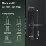 Mygate Smart Door Lock Plus (2026 Model) with 6-Way Unlock | Fingerprint, PIN, Mobile App, RFID Card, Manual Keys | Remote Unlocking via OTP | for Main Wooden Doors |3-Year Warranty by Mygate - Image 3