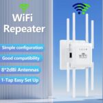 WiFi Extender Signal Booster, Long Range Wireless Internet Repeater for Home Cover up to 10,000 Sq.ft, WiFi Router Extender with Ethernet Port, 1-Tap Setup Signal Amplifier - Image 4