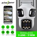 Active Pixel A9 4+4+4MP Triple Lens WiFi Outdoor Security Camera | 8 LED Full-Color Night Vision | 360° PTZ | Motion Tracking | Human Detection | Two-Way Audio | Waterproof CCTV for Home & Office - A9 - Image 3