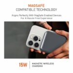 Muvtech Tank Magnetic Wireless Power Bank 20000mAh 35W Fast Wired Charging, Compatible with MagSafe iPhone 17, 16,15,14,13,12, Samsung, OnePlus, Google & Laptops | Metal Body | BIS Certified - Image 3