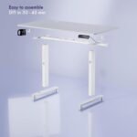 ARTIKEL Artidesk Eco Electric Height Adjustable Table for Office Work & Home - Sit Stand Gaming Desk with LED Display, 80kg Load, Cup Holder, 2 Hooks, 2Split Tabletop – White (120x60cm) - Image 4