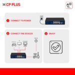 CP Plus 10 Ports Fast Ethernet with 8 PoE Ports (10/100 Mbps) & 2 Uplink Ports (100 Mbps) POE Switch | Max. 30W Output of Single PoE Port | LED Light Indicators | Plug & Play - CP-DNW-HPU8H2-96-V2 - Image 4
