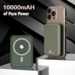 Kratos Magsafe Wireless Power Bank 10000mAh, 22.5W Fast Charging with 15W Wireless Output, Strong Magnetic Hold, USB Type-C, Compatible with iPhone 12 & Above, Android Qi Devices (Green) - Image 4