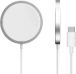 Magnetic Wireless Charger Compatible with MagSafe, USB-C Cable, White, Fast Charging Pad - Image 4