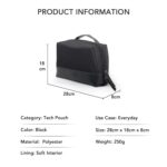 OBLIQUE Siri Tech Pouch Accessories Organizer | Water Resistant Tech Organizer Bag for SD Cards, Hard Drives, Earphones, & Adapters | Premium Faux Leather, Comfortable Hand Carry Strap, Unisex - Image 3