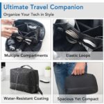 OBLIQUE Siri Tech Pouch Accessories Organizer | Water Resistant Tech Organizer Bag for SD Cards, Hard Drives, Earphones, & Adapters | Premium Faux Leather, Comfortable Hand Carry Strap, Unisex - Image 4