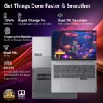Lenovo ThinkBook 16, AMD Ryzen 7 7735HS, 16GB RAM, 512GB SSD, WUXGA IPS 16", Windows 11 Home, Office 2024, 1.7kg, 21MWA0R4IN, Backlit Keyboard, Fingerprint, 300 Nits, 1Y Warranty, Aluminium Top Laptop - Image 4