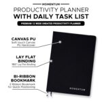 2026 Undated A5 Productivity Journal | 192 Pages – Daily, Weekly & Monthly Planner Kit with Motivational Stickers & Postcards, Black, for Office & Students - Image 5