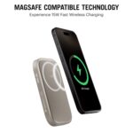 DailyObjects Loop Qi2 Certified Mag-Safe Compatible Aluminium Wireless Power Bank|5000 Mah|Fast Charging 20W|Compatible with Samsung/OnePlus/iPhone 12/13/14/15/16/Pro Max|Sleek & Light- Titanium - Image 3