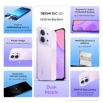REDMI 15C 5G Dusk Purple 6GB + 128GB | Royale Design | Massive 6000mAh Battery | Segment's Largest 17.53cm Display Up to 120Hz | MediaTek Dimensity 6300 | 33W Fast Charging | 50MP AI Dual Camera - Image 4