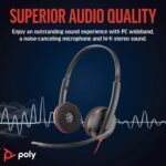 Poly (Plantronics) Blackwire 3220 Stereo Headset, On Ear w/Noise-canceling mic, 118g, Connect to Mobile/Tablet via USB-C/A, Lightweight Metal Headband, Dynamic EQ, Hi-Fi Stereo, Black, 9P7X8AA - Image 3