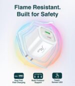 25W Fast Charger | USB C PD Wall Adapter + QC 3.0 USB A | Adjustable Night Light with Dual Port Charging | Compatible with iPhone 17,16/15/14/13, Samsung Galaxy S25/S24/S23, OnePlus, Xiaomi & Android - Image 5