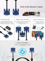 LS LAPSTER Quality Assured Male to Male VGA Cable 1.5 Meter, Support Monitor/PC/LCD/LED, Plasma, Projector, TFT (LST-VGACBLE-1.5M) - Image 4