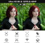 8K Video Camera with 48MP Resolution, IR Night Vision, WiFi, 3" Touch Screen, 18X Digital Zoom, and Accessories for YouTube Vlogging - Image 4