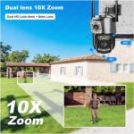 Maizic Smarthome 4G/5G SIM 5+5MP Dual Lens/Screen Pan & Tilt Zoom CCTV Outdoor Camera, Weatherproof(IP66), 2 Way Talk, Motion Detect, Supports SD Card Up to 256 GB, (Black Outdoor 4g) - Image 4
