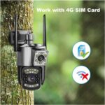 Maizic Smarthome 4G/5G SIM 5+5MP Dual Lens/Screen Pan & Tilt Zoom CCTV Outdoor Camera, Weatherproof(IP66), 2 Way Talk, Motion Detect, Supports SD Card Up to 256 GB, (Black Outdoor 4g) - Image 5