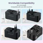 Portronics Juicemate 2 Universal Travel Adapter with 12W Dual USB-A Output Port, All in One International Travel Fast Charging Adapter, Suitable for 200+ Countries US,UK,EU,AUS,Etc (Black) - Image 4
