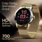Pebble Vienna Smartwatch for Women with HD Display, Diamond-Cut Design, Glossy Metallic Finish, Mesh Metal Strap, Female Health Monitoring, DIY Watch Faces - Classic Gold - Image 4