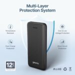 Geonix Helio R100 10000 mAh 22.5W Fast Charging Power Bank, Ultra Slim Power Bank with USB-A Output, Type C PD Output, Type C Input, Wake Up Button, 1 Year Warranty, Black - Image 7