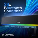 E GATE C222 | 24W Soundbar Bluetooth Speaker, Dual Drivers + Dual Passive Radiators for 2X Bass, Ambient RGB Light, Upto 24 Hrs Play Back from 3600 mAh Battery, TWS, AUX, USB, mSD and FM - Image 3