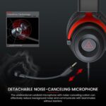 EKSA E900 Wired Stereo Gaming Headset-Over Ear Headphones with Noise Canceling Mic - Red - Image 3