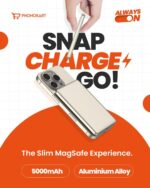 PHONOKART Slim MAGSAFE 5000 mAh Power Bank (15W Mag Safe & 20W PD Type-C Fast Charging) PKSLIMPB-DTITAN (Desert Titanium) - Image 3