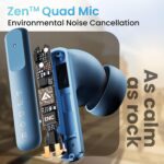 GOBOULT Z60 Made in India Ear Buds Wireless 60H Playtime, 4 ENC Mics Clear Calling, 50ms Low Latency Gaming, 13mm Bass Driver Earbuds Bluetooth Wireless Earphones (Powder Blue) - Image 4
