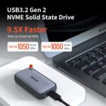 SSK Portable External NVME SSD, 250GB USB C 3.2 Gen2 Solid State Drive up to 1050MB/s Extreme Transmission Speed - Image 3
